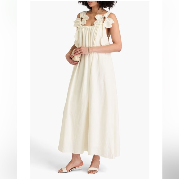 FARM Rio Cream Midi Dress with White Accents - Picture 4 of 16